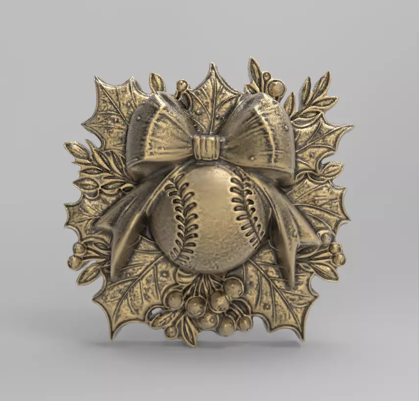 christmas base ball decor  3D print model_0