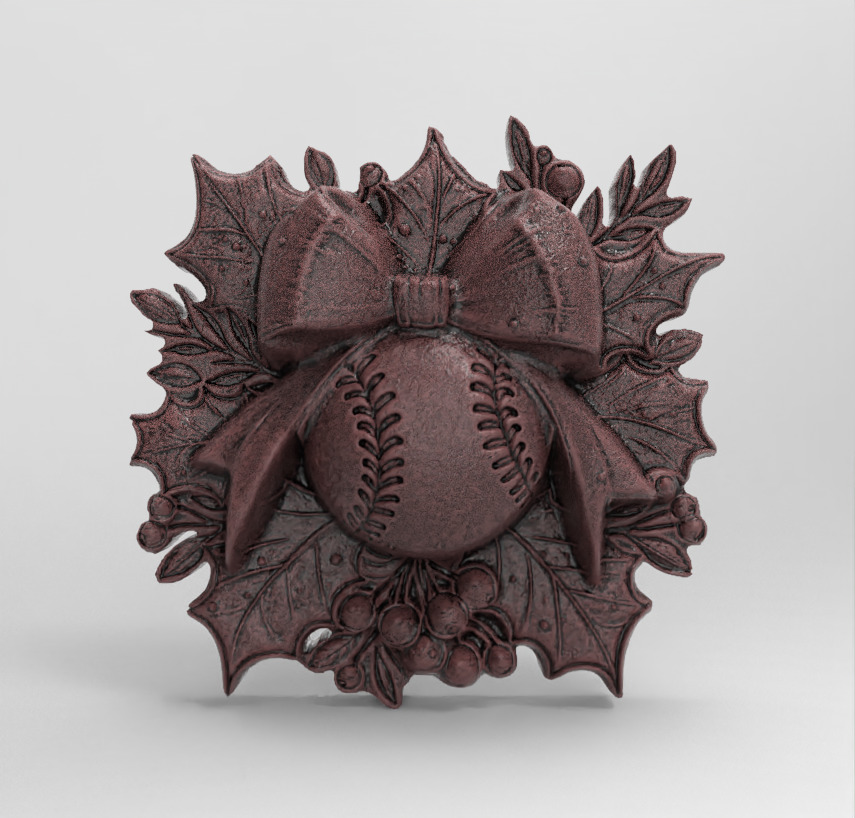 christmas base ball decor  3D print model_1