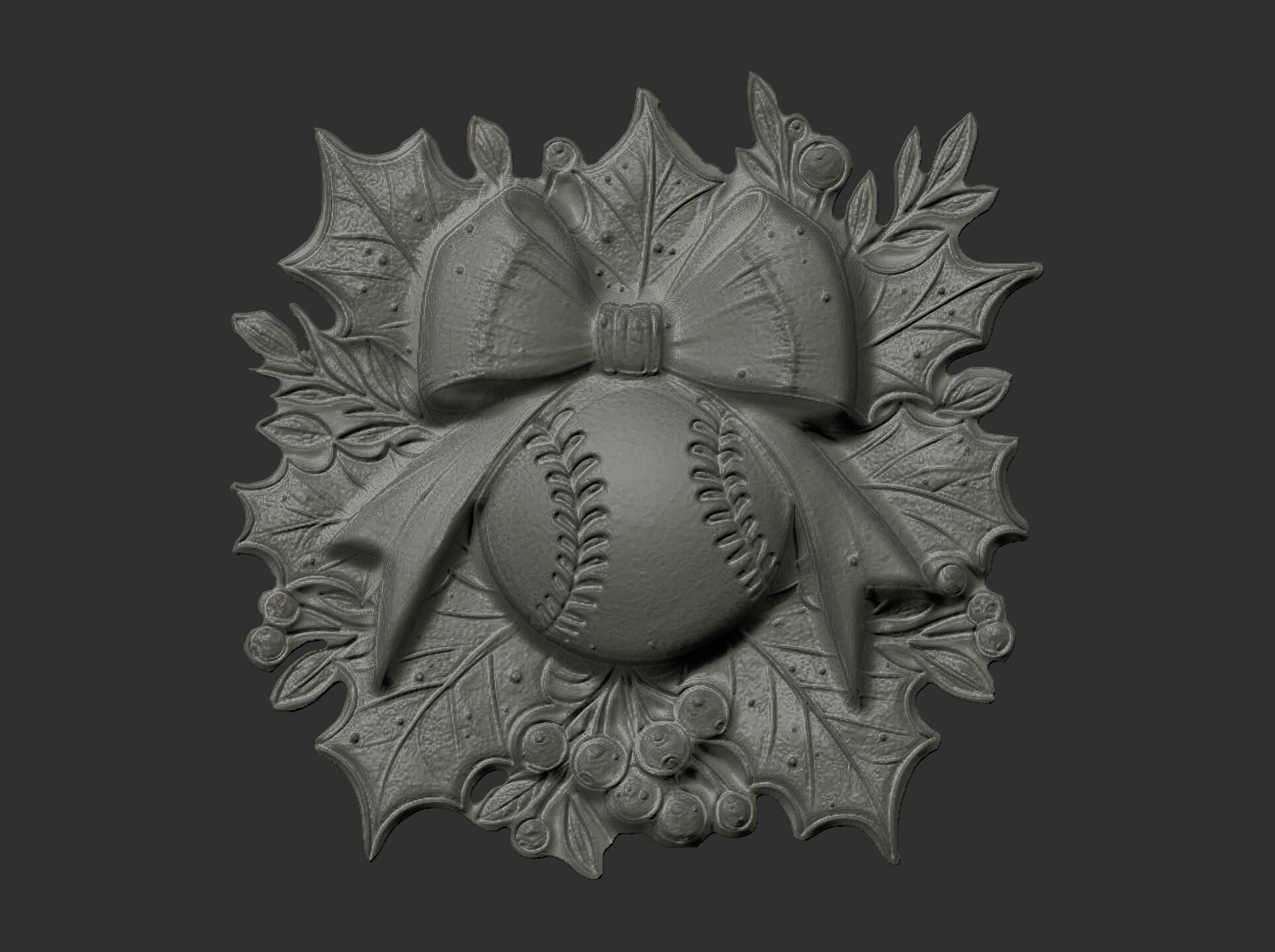 christmas base ball decor  3D print model_8