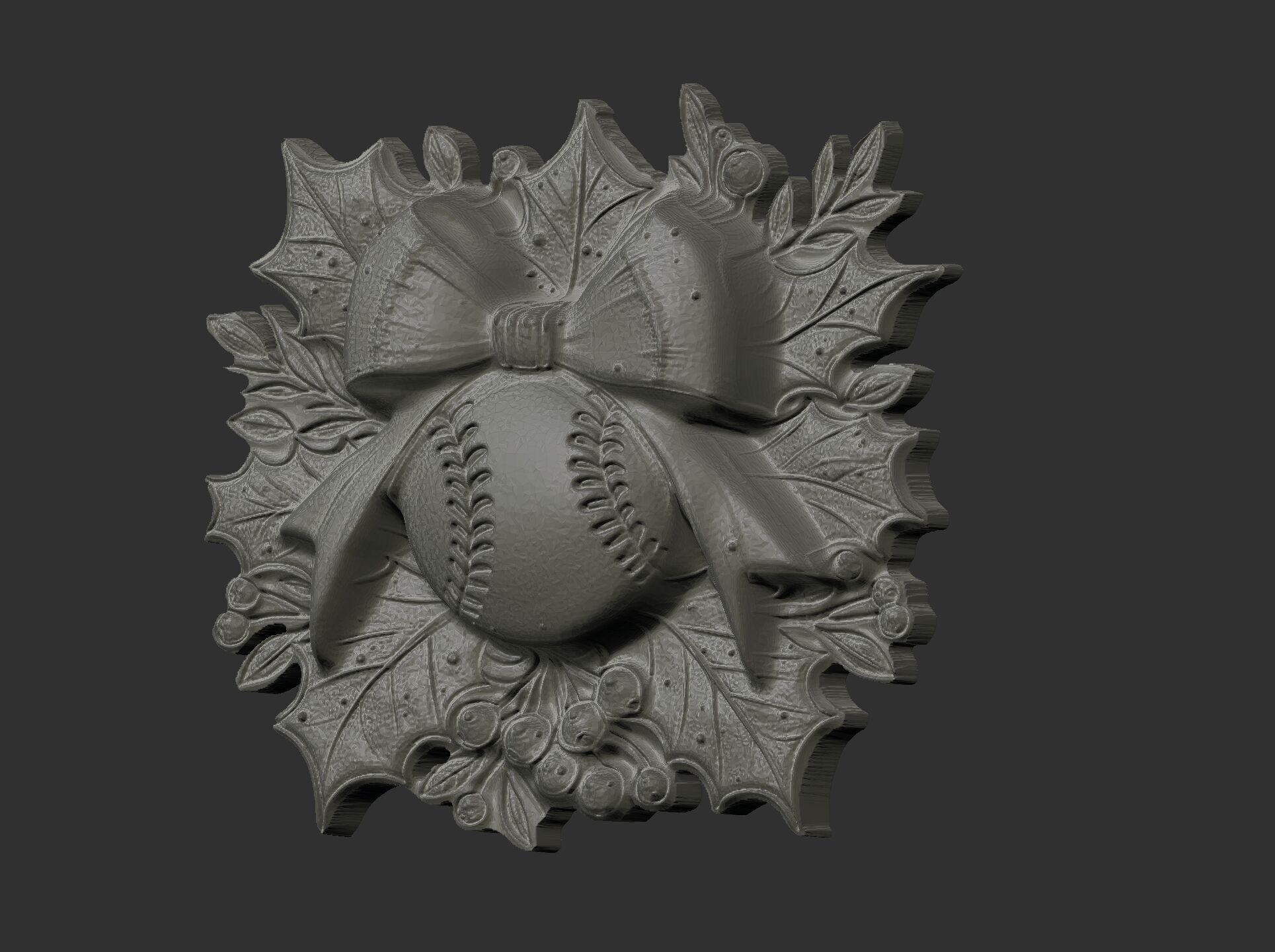 christmas base ball decor  3D print model_13