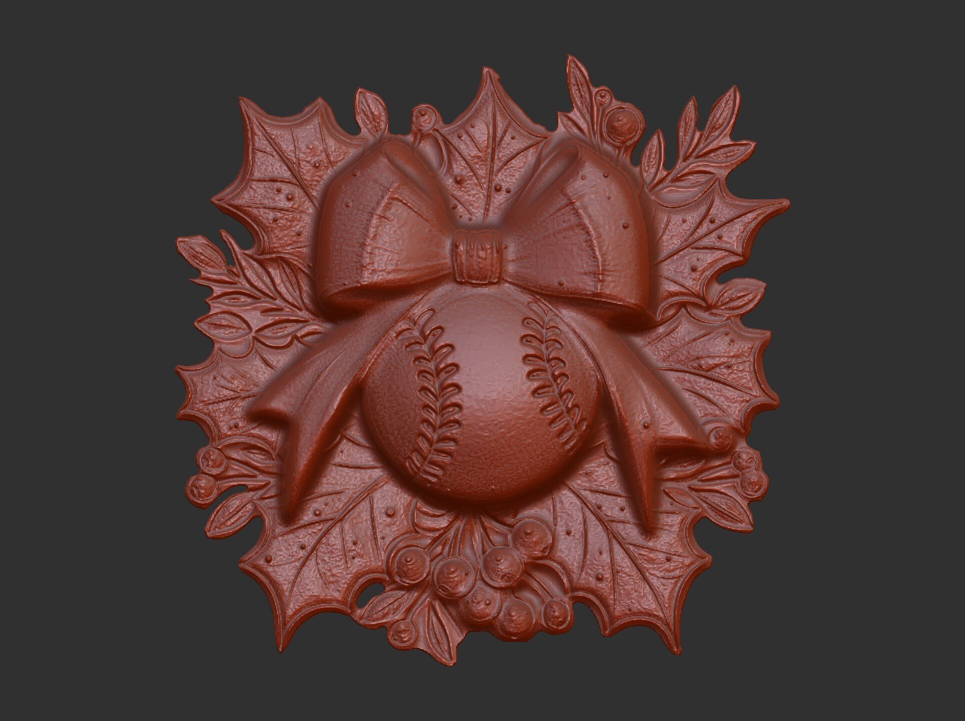 christmas base ball decor  3D print model_10