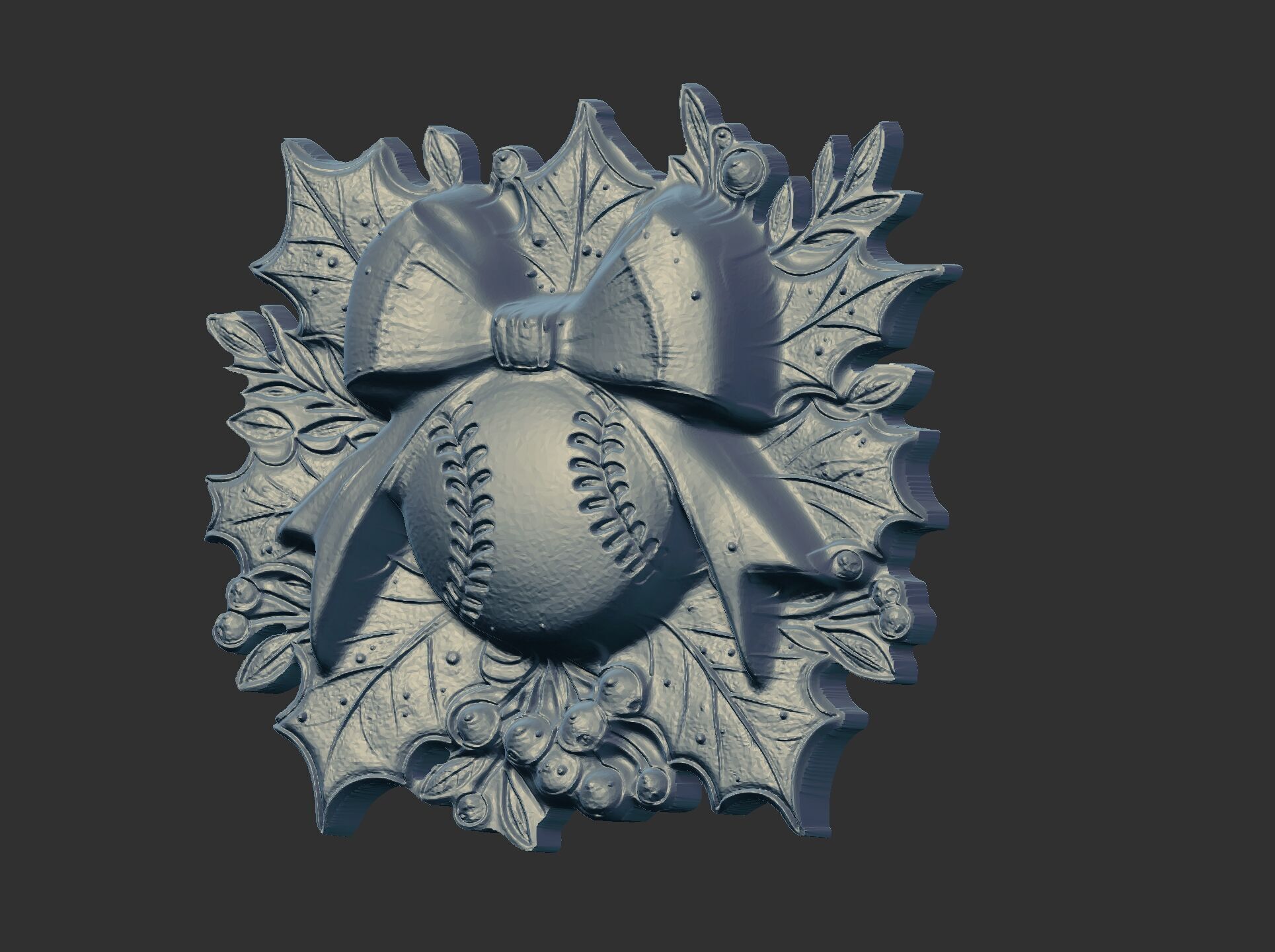 christmas base ball decor  3D print model_14