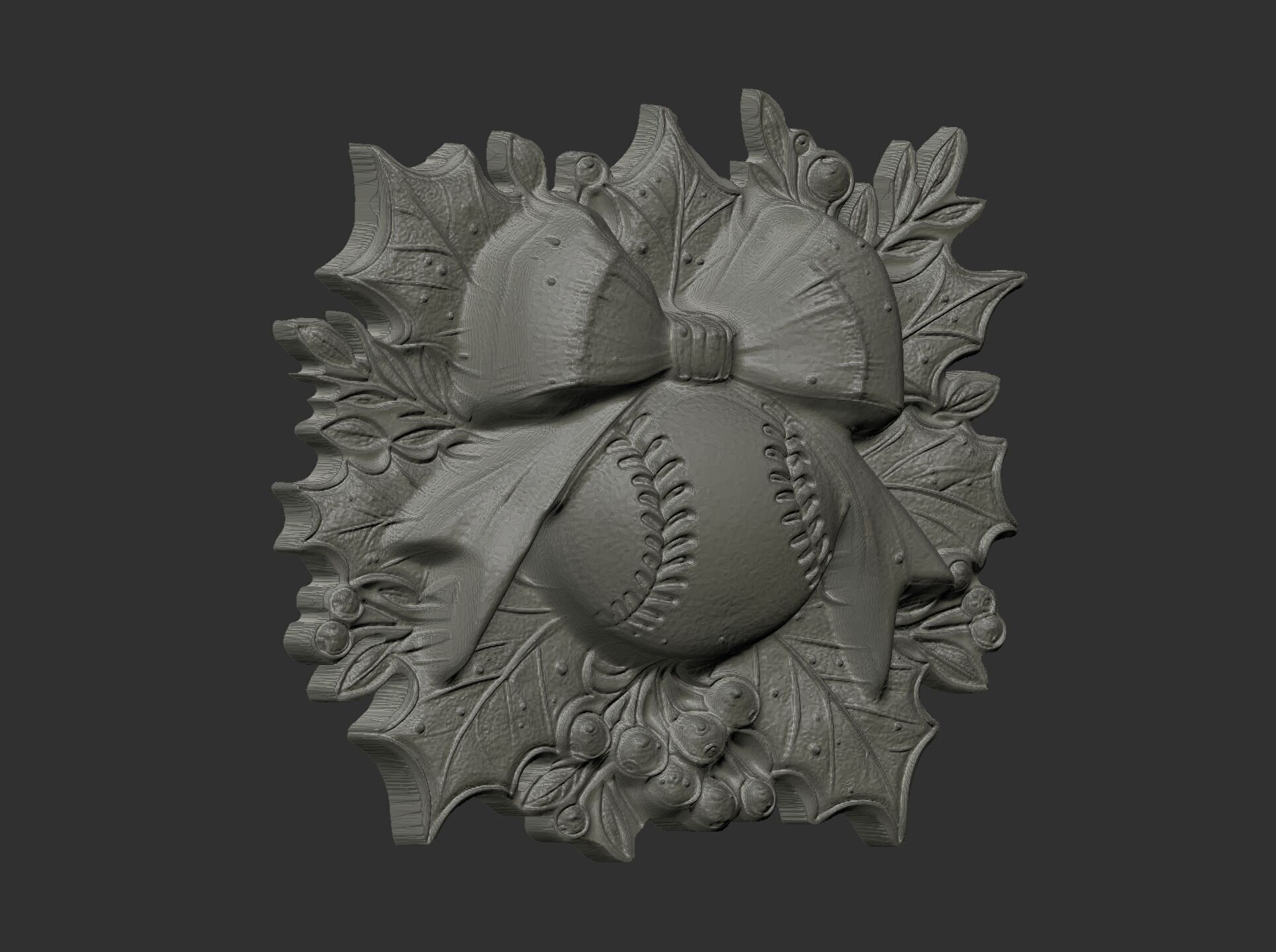 christmas base ball decor  3D print model_5