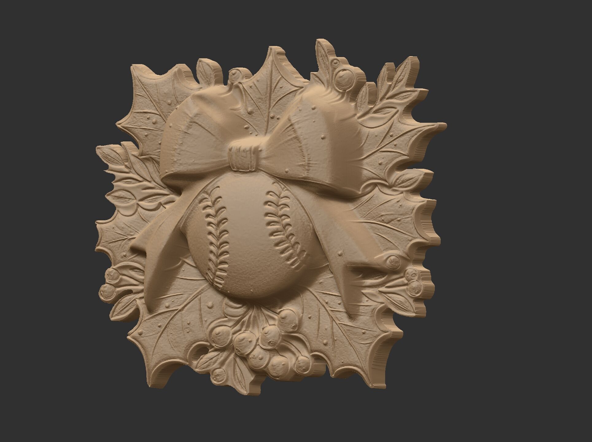 christmas base ball decor  3D print model_12