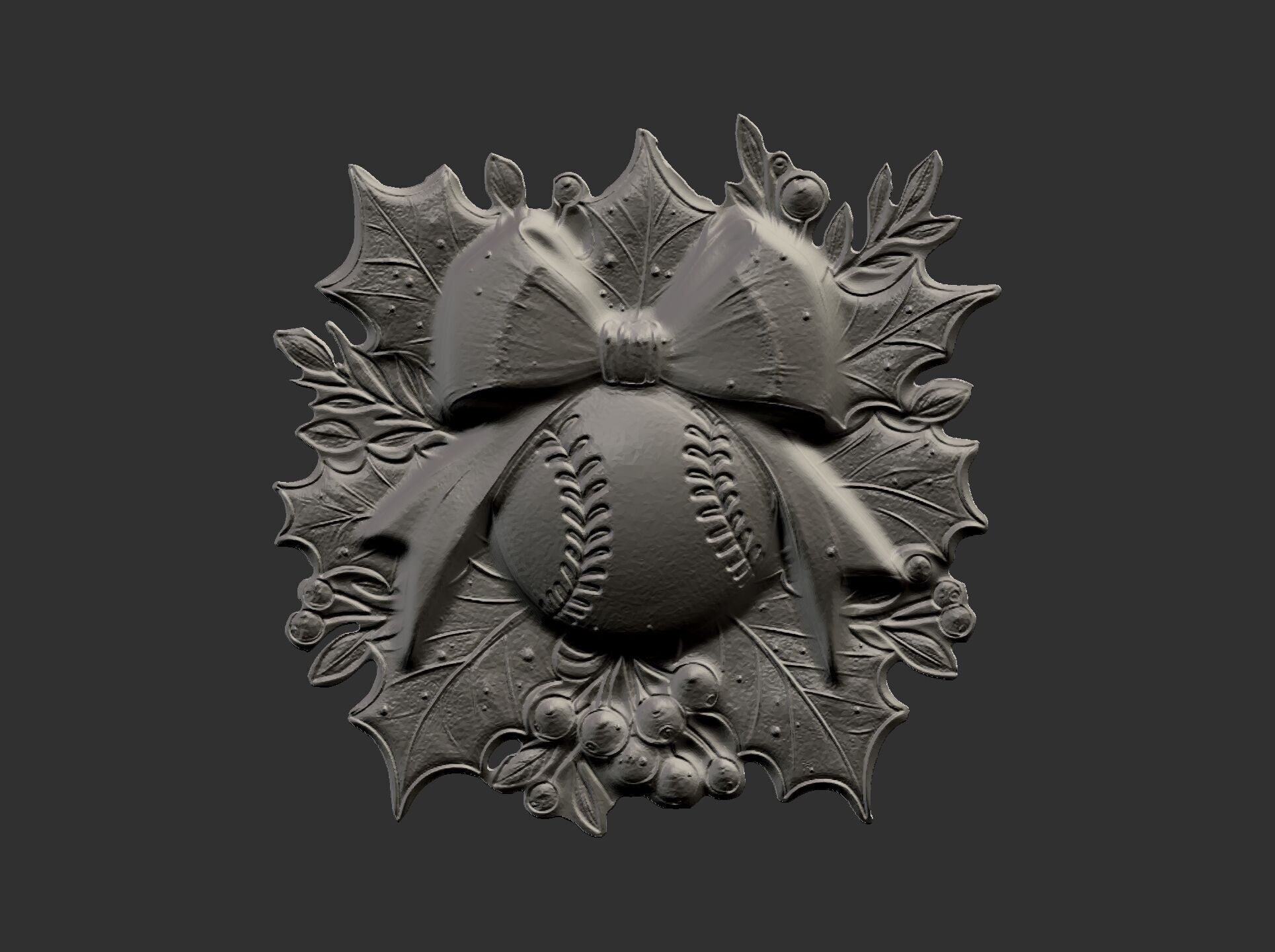 christmas base ball decor  3D print model_11