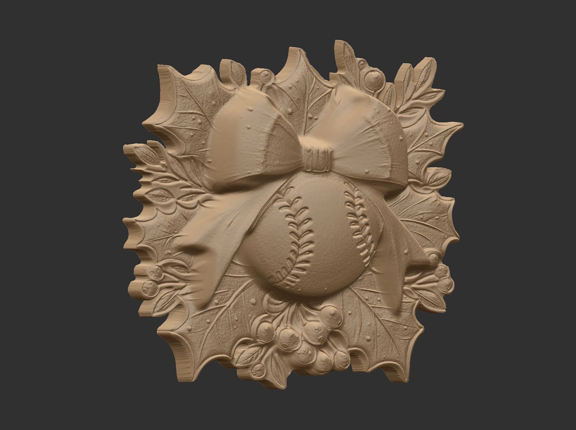 christmas base ball decor  3D print model_6