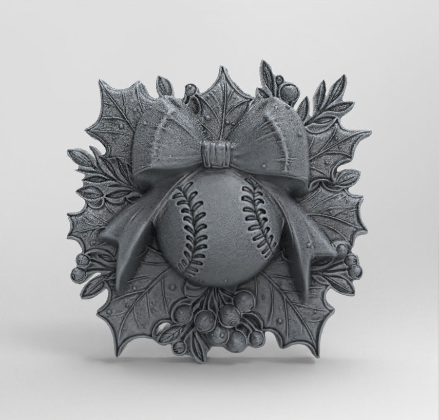 christmas base ball decor  3D print model_2
