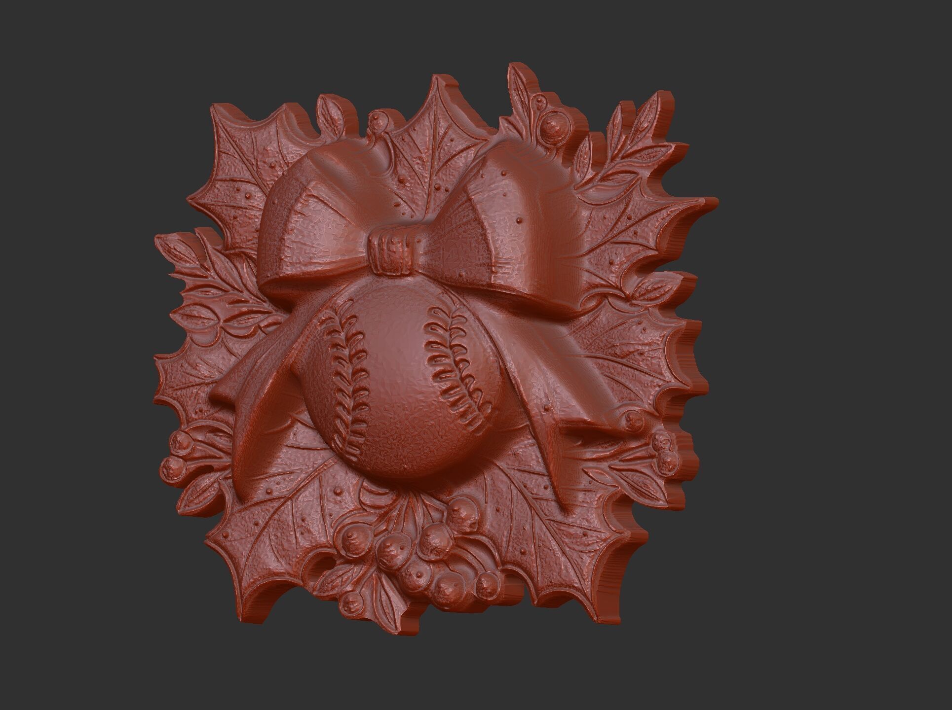 christmas base ball decor  3D print model_15