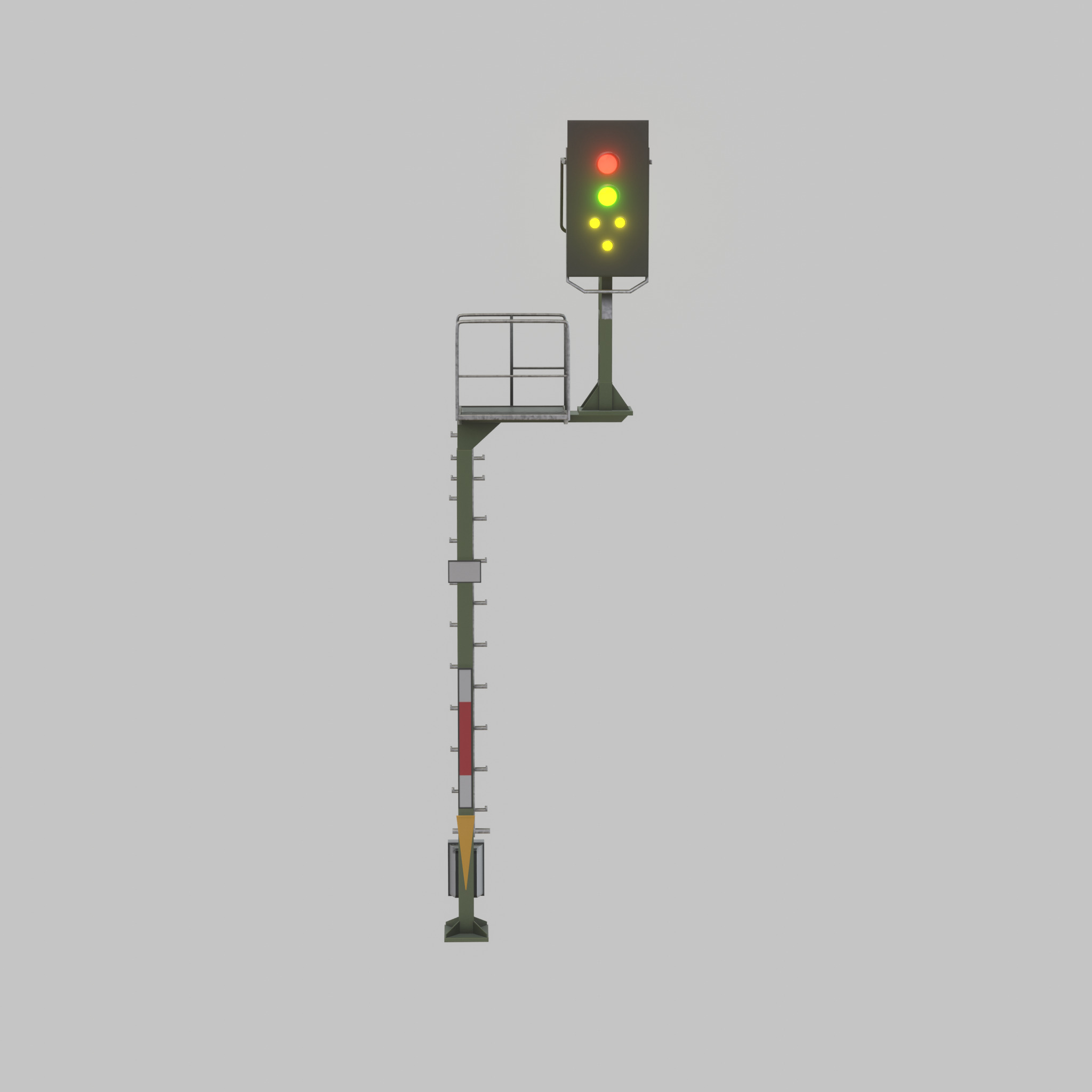 KS Railway Signal Post 7000mm Version-8 Low-poly 3D model_21