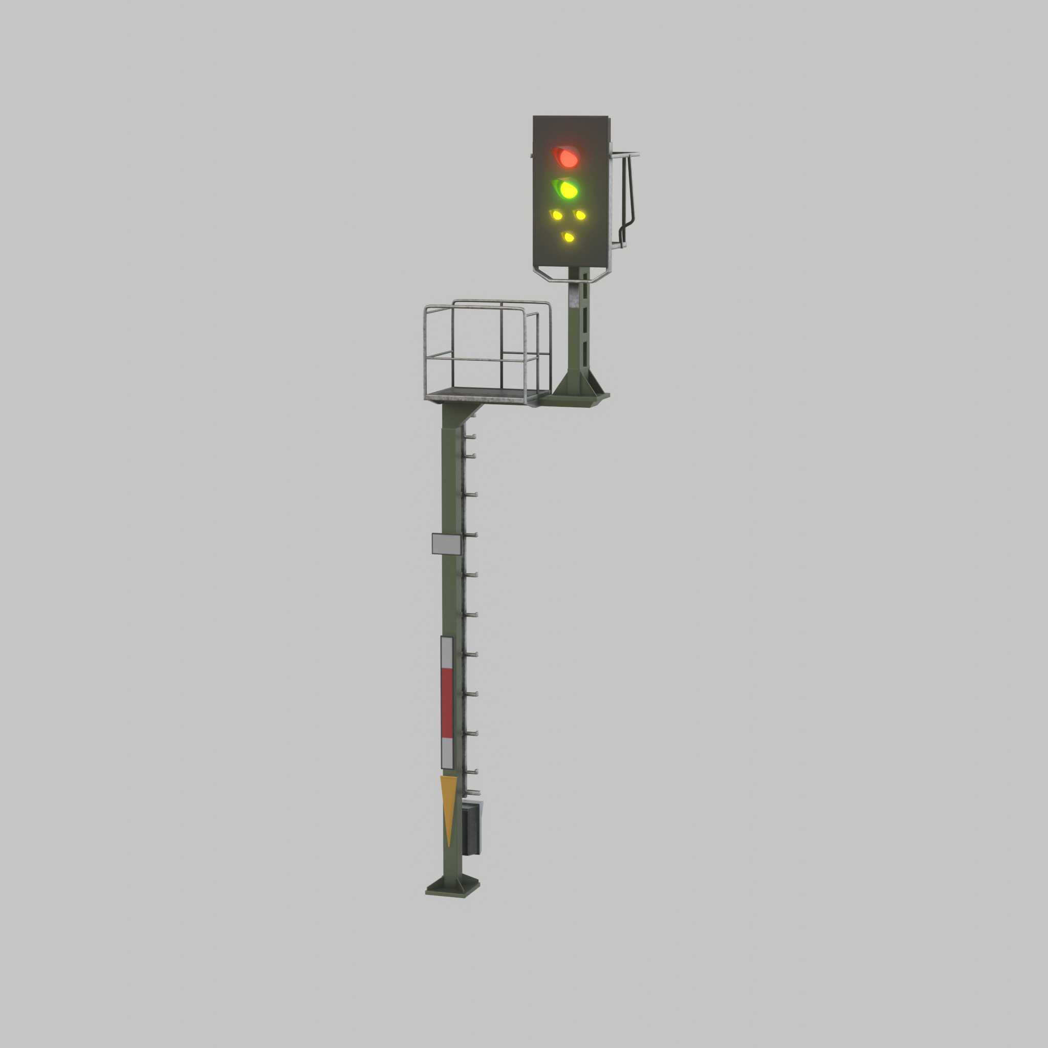 KS Railway Signal Post 7000mm Version-8 Low-poly 3D model_43