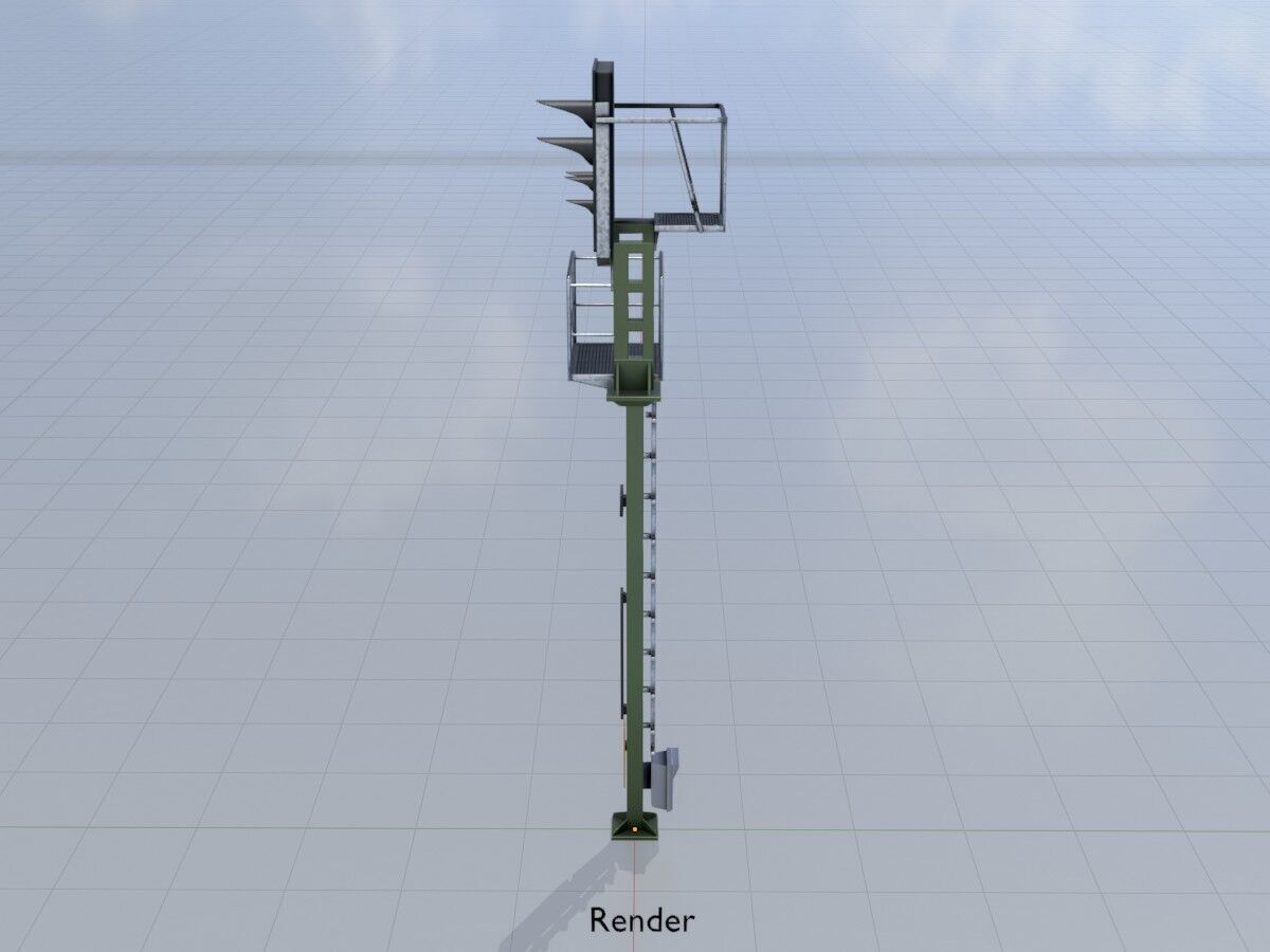 KS Railway Signal Post 7000mm Version-8 Low-poly 3D model_14