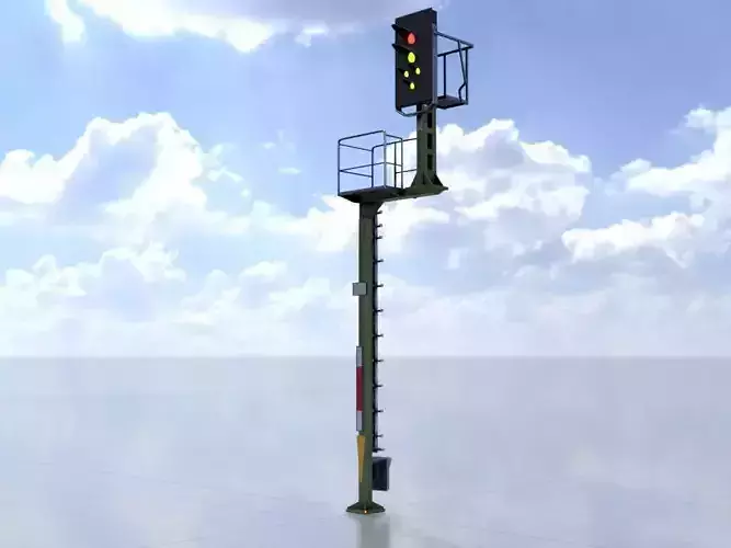 KS Railway Signal Post 7000mm Version-8 Low-poly 3D model