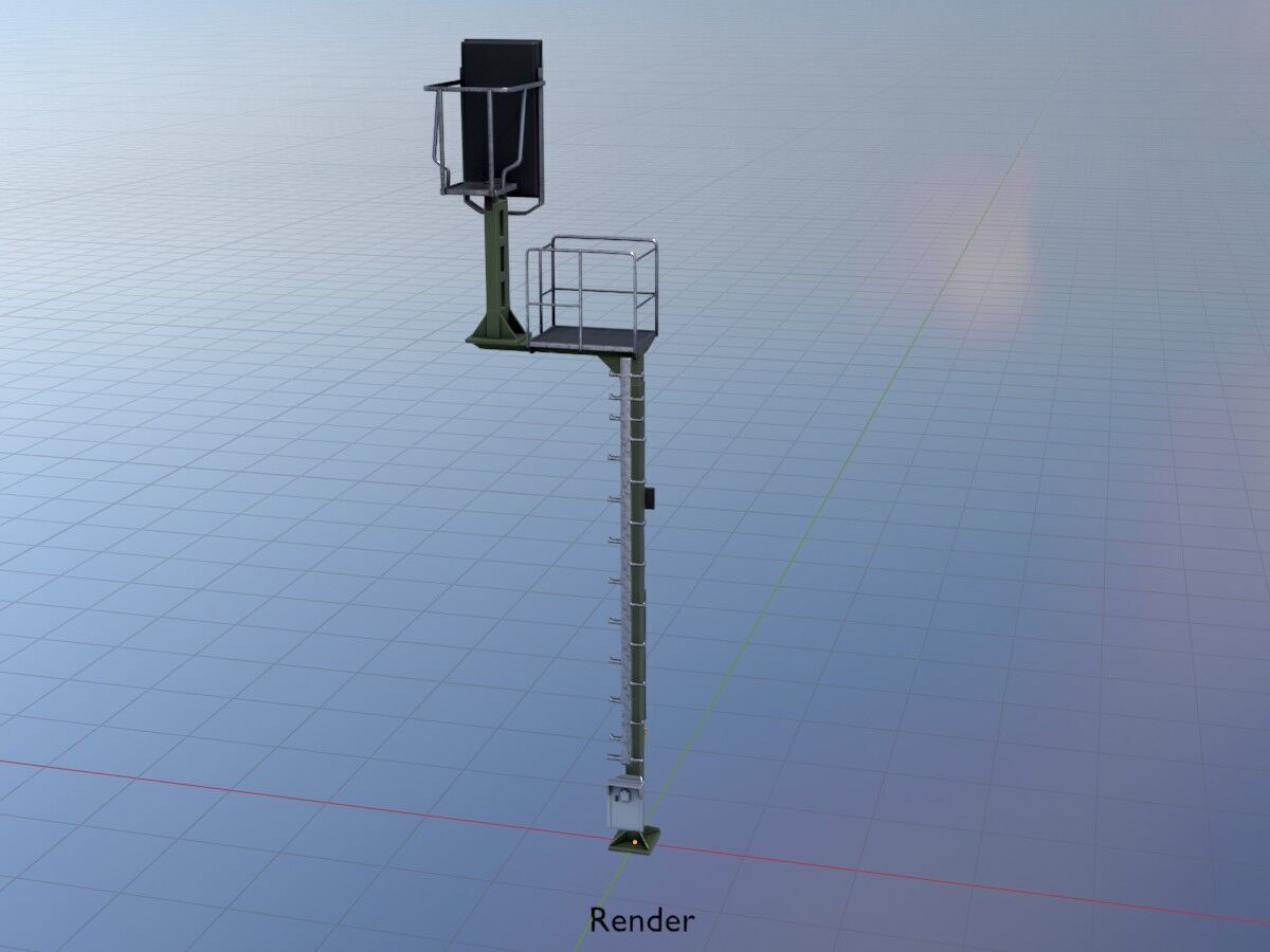 KS Railway Signal Post 7000mm Version-8 Low-poly 3D model_19