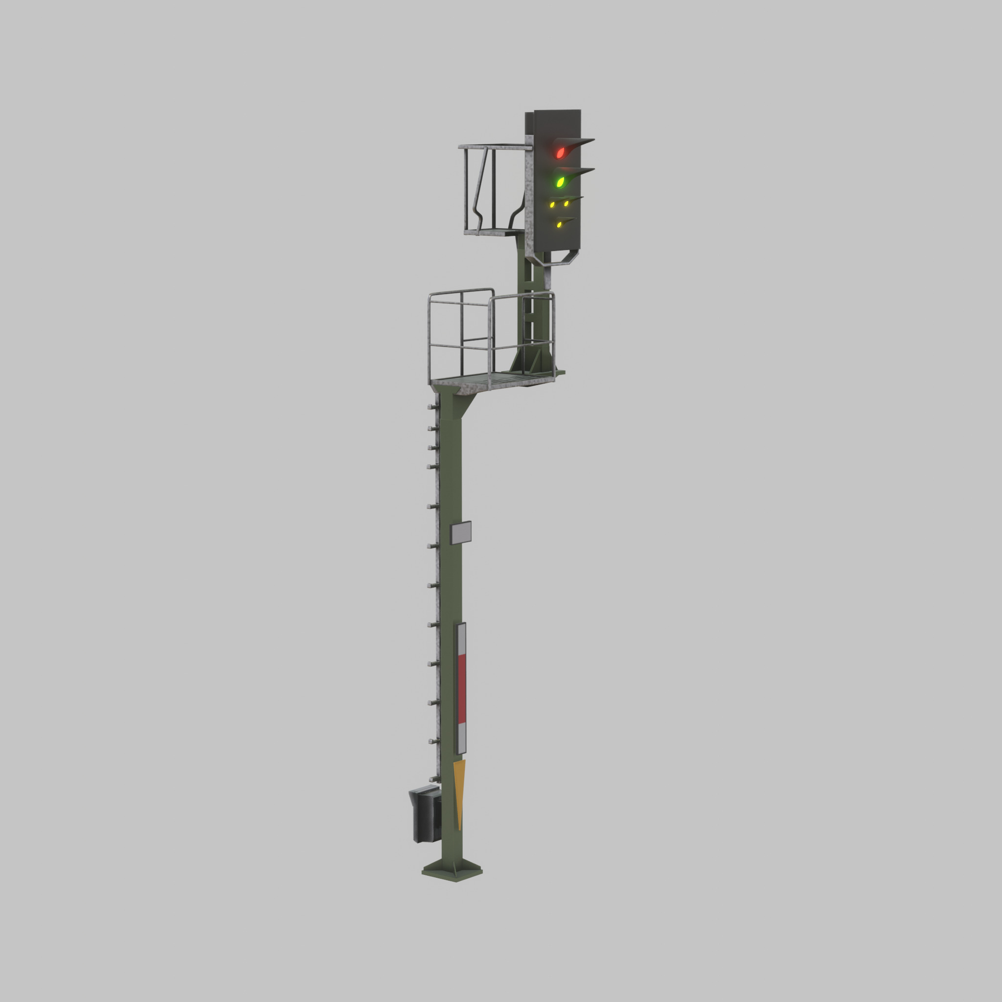 KS Railway Signal Post 7000mm Version-8 Low-poly 3D model_46