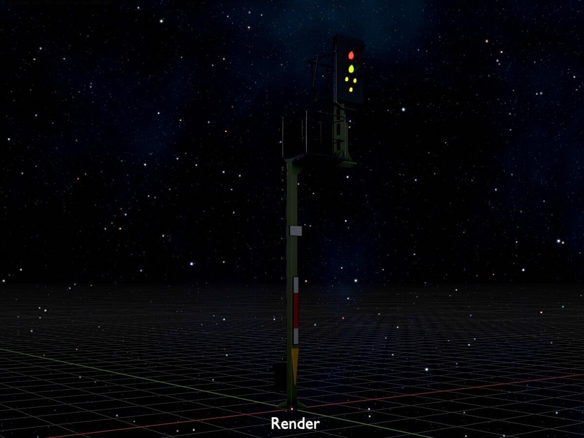 KS Railway Signal Post 7000mm Version-8 Low-poly 3D model_20