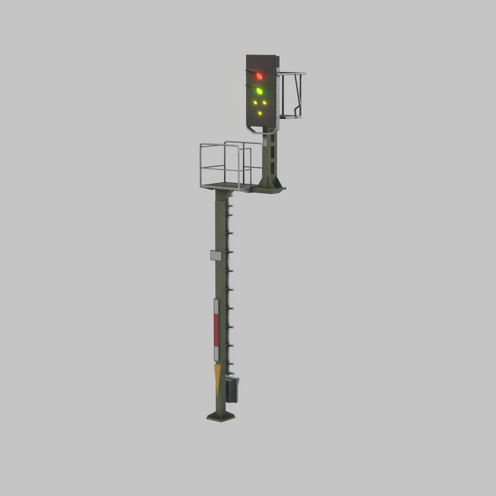 KS Railway Signal Post 7000mm Version-8 Low-poly 3D model_52