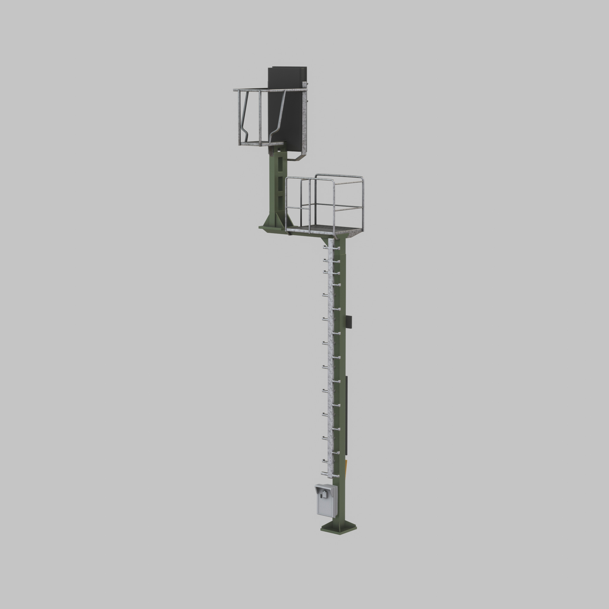 KS Railway Signal Post 7000mm Version-8 Low-poly 3D model_36