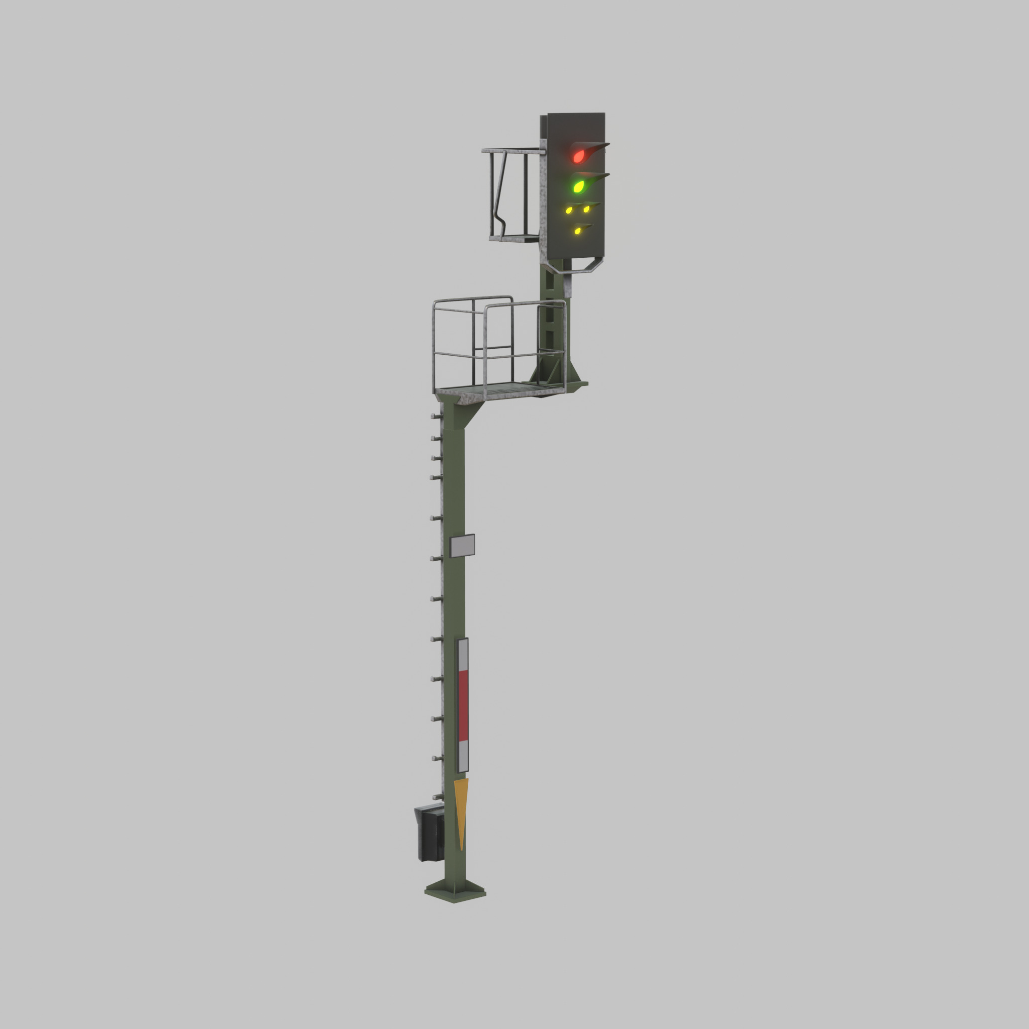 KS Railway Signal Post 7000mm Version-8 Low-poly 3D model_47