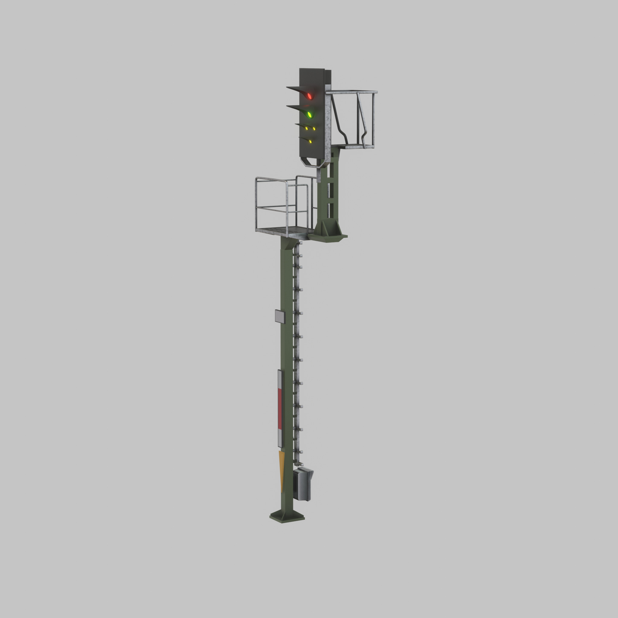 KS Railway Signal Post 7000mm Version-8 Low-poly 3D model_54
