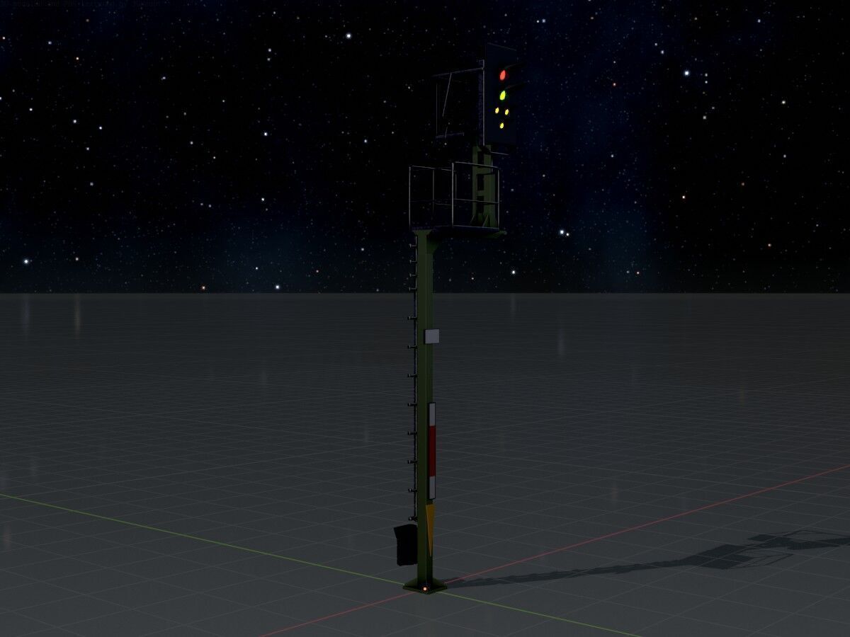 KS Railway Signal Post 7000mm Version-8 Low-poly 3D model_4