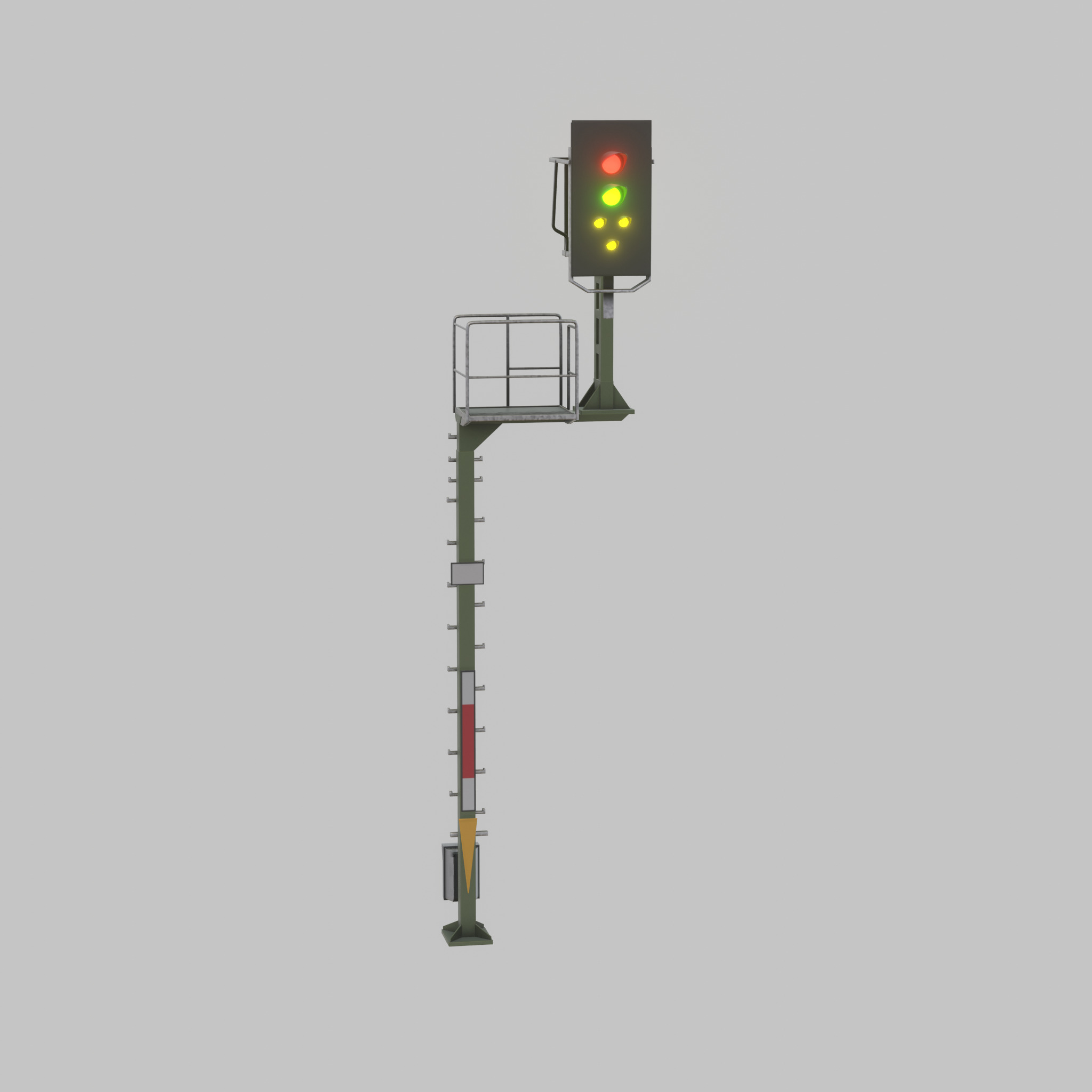 KS Railway Signal Post 7000mm Version-8 Low-poly 3D model_50