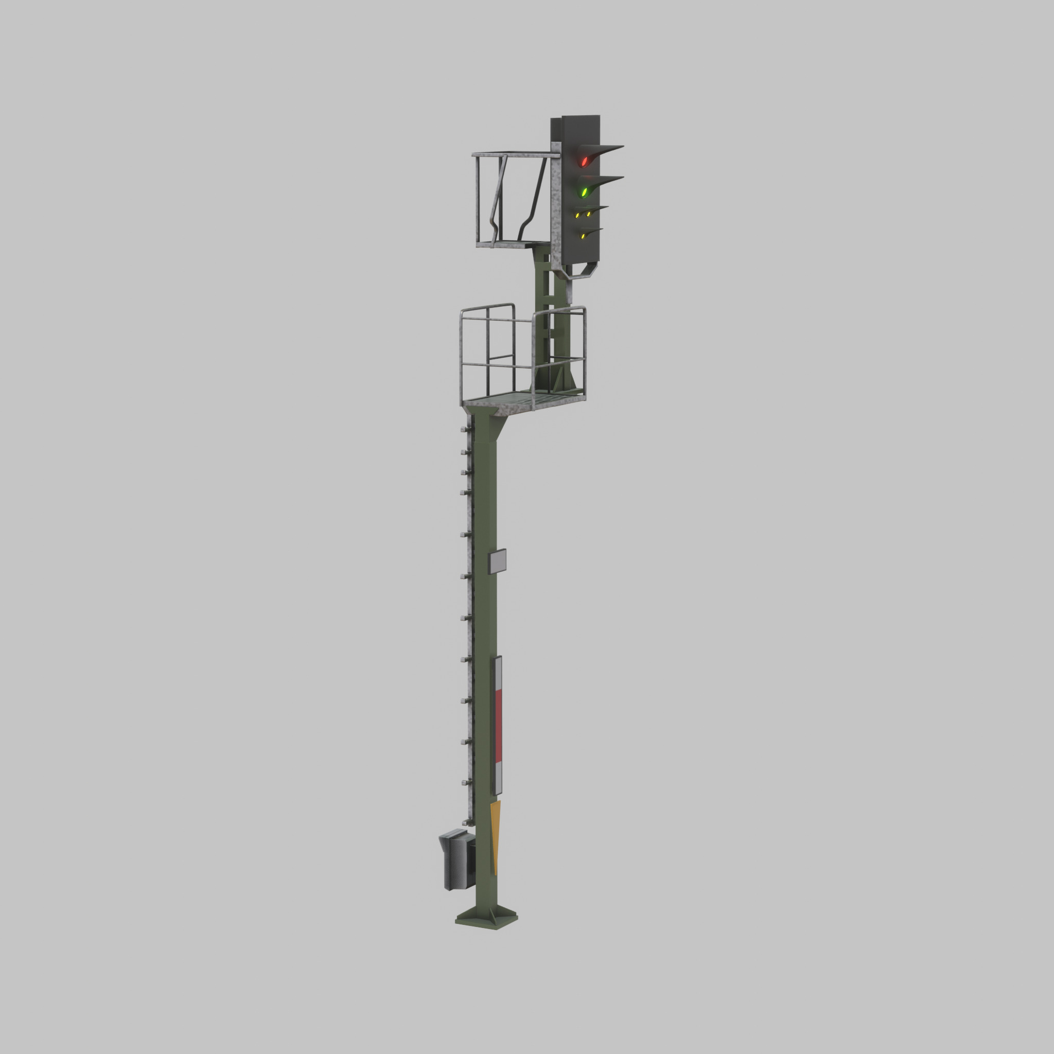 KS Railway Signal Post 7000mm Version-8 Low-poly 3D model_45