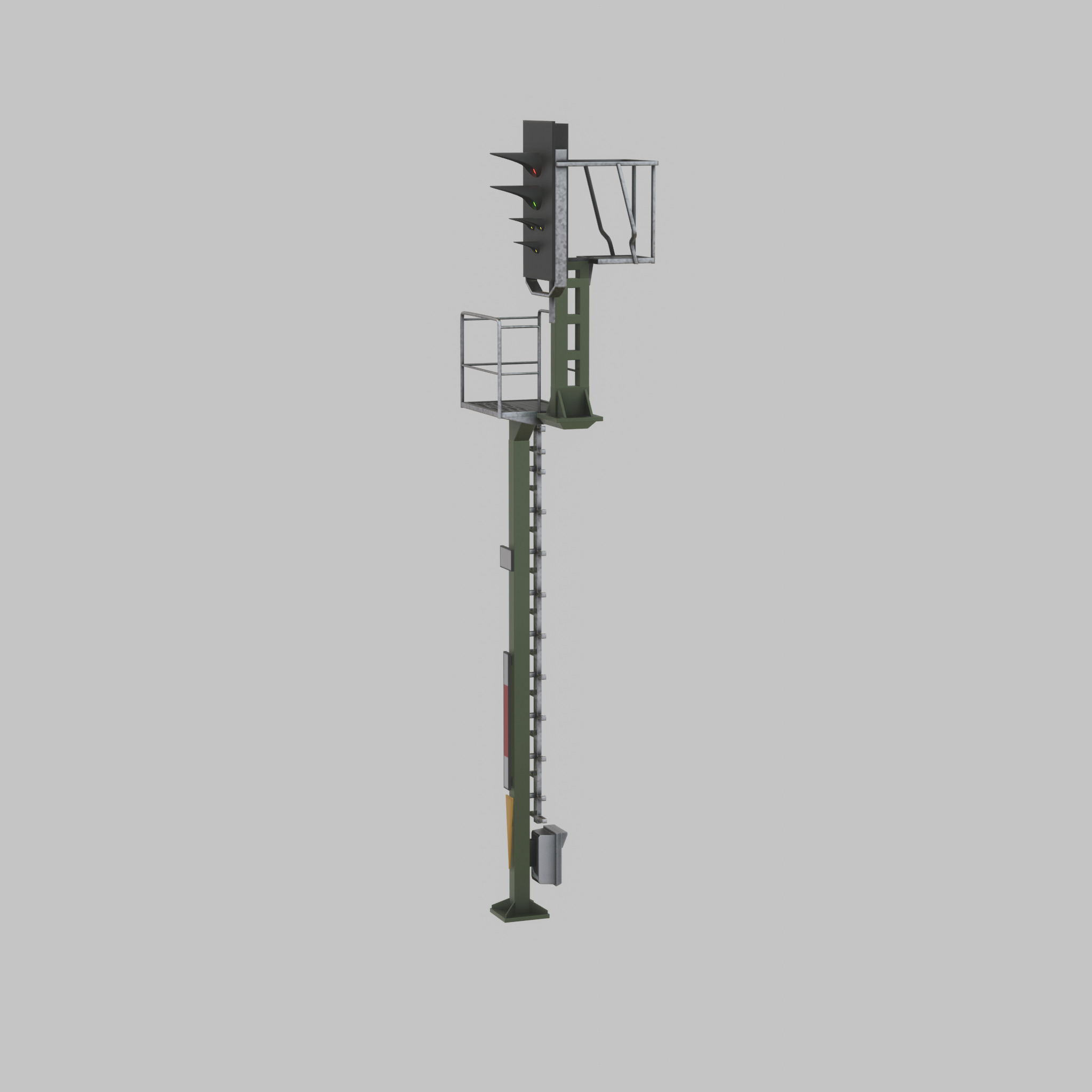 KS Railway Signal Post 7000mm Version-8 Low-poly 3D model_55