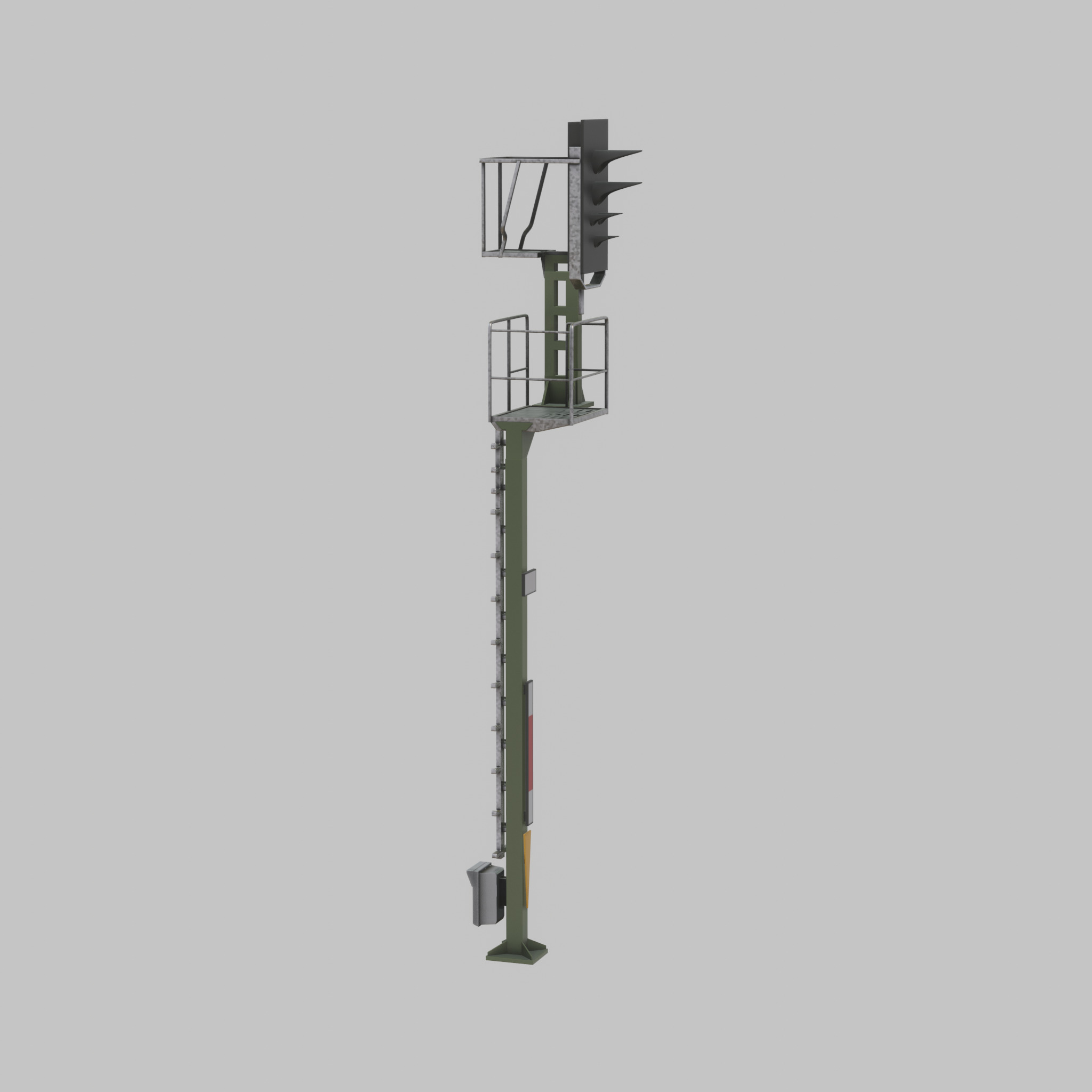 KS Railway Signal Post 7000mm Version-8 Low-poly 3D model_44