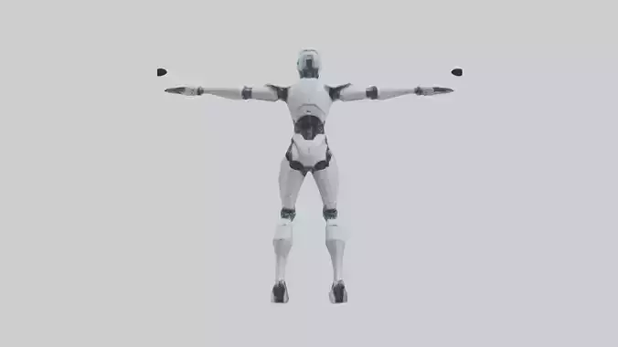 Futuristic Robot Guardian statue model