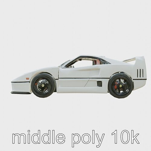 Ferrari F40 Twin Turbo Carbon Fiber Model Low-poly 3D model