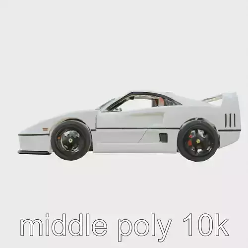 Ferrari F40 Twin Turbo Carbon Fiber Model Low-poly 3D model
