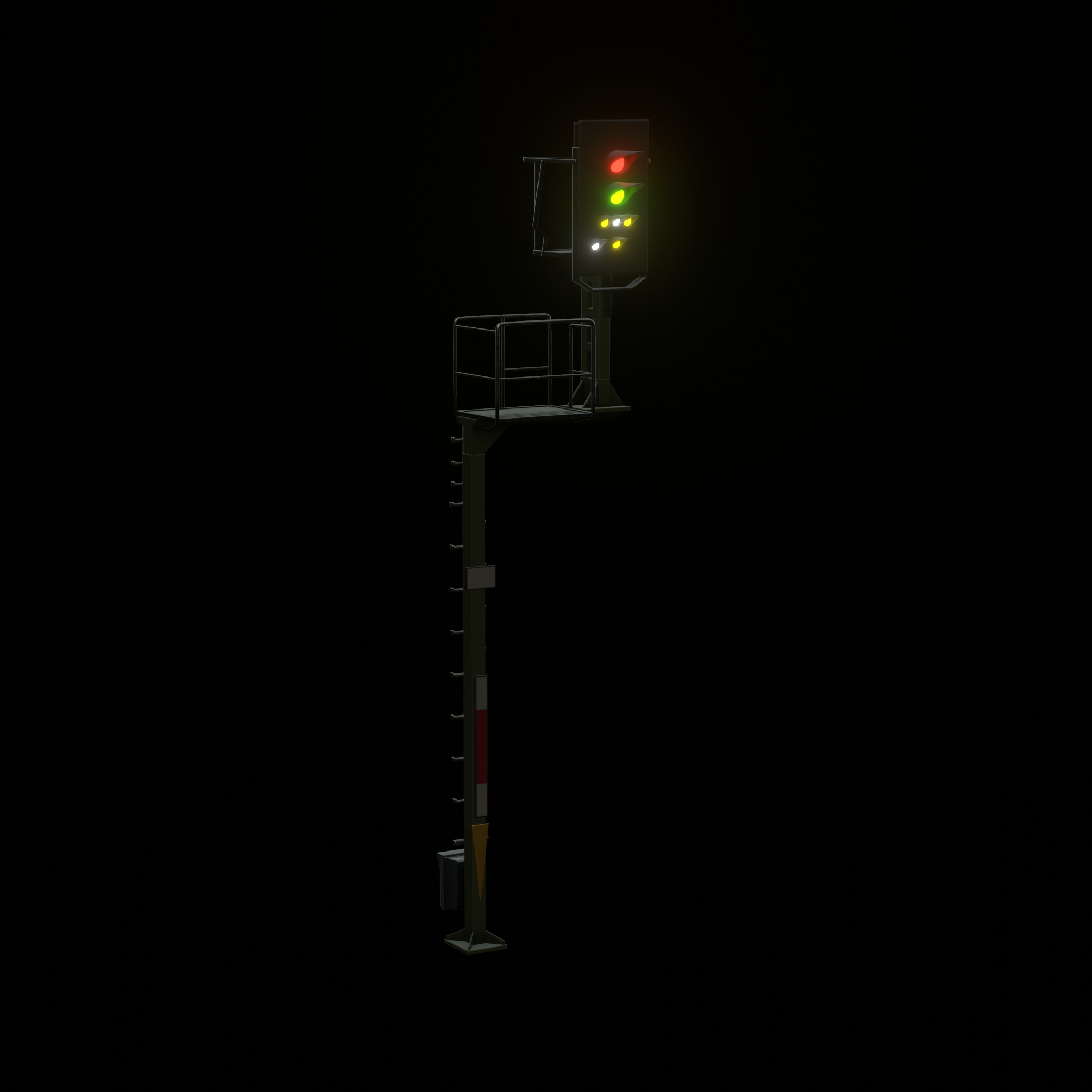 KS Railway Signal Post 7000mm Version-9 Low-poly 3D model_48