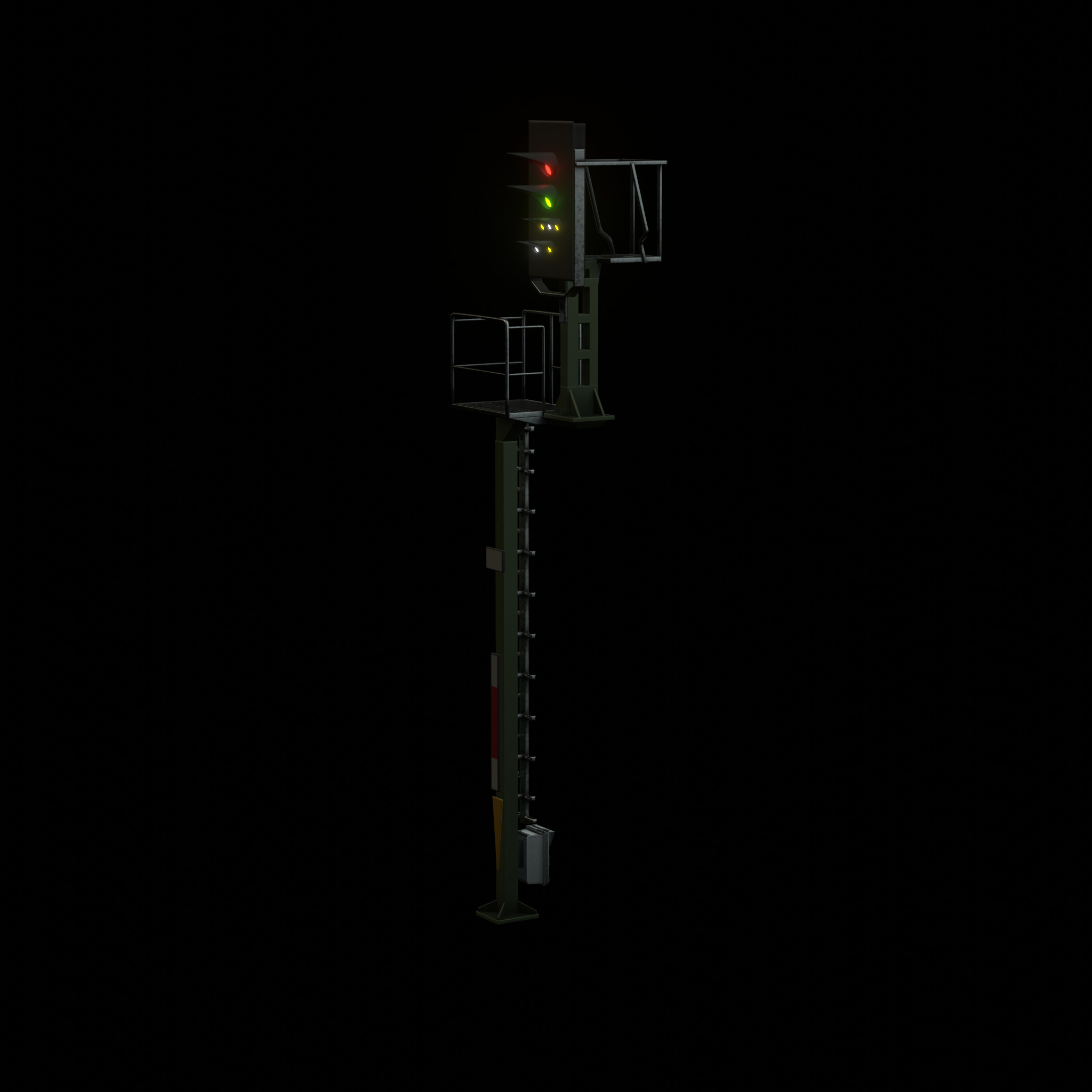 KS Railway Signal Post 7000mm Version-9 Low-poly 3D model_54