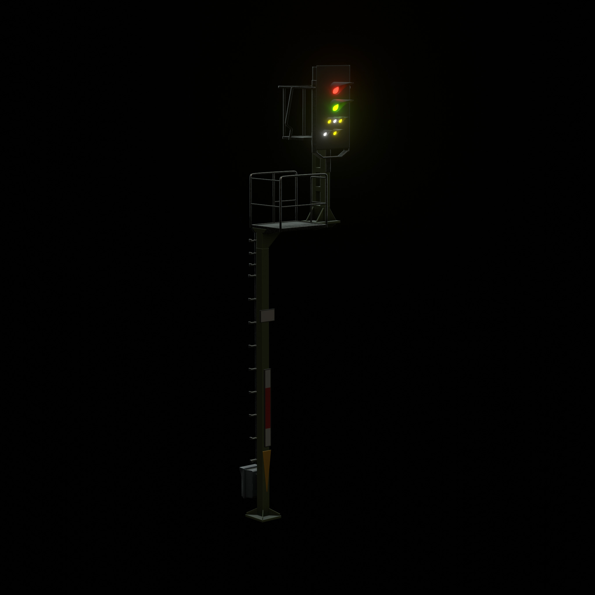 KS Railway Signal Post 7000mm Version-9 Low-poly 3D model_47