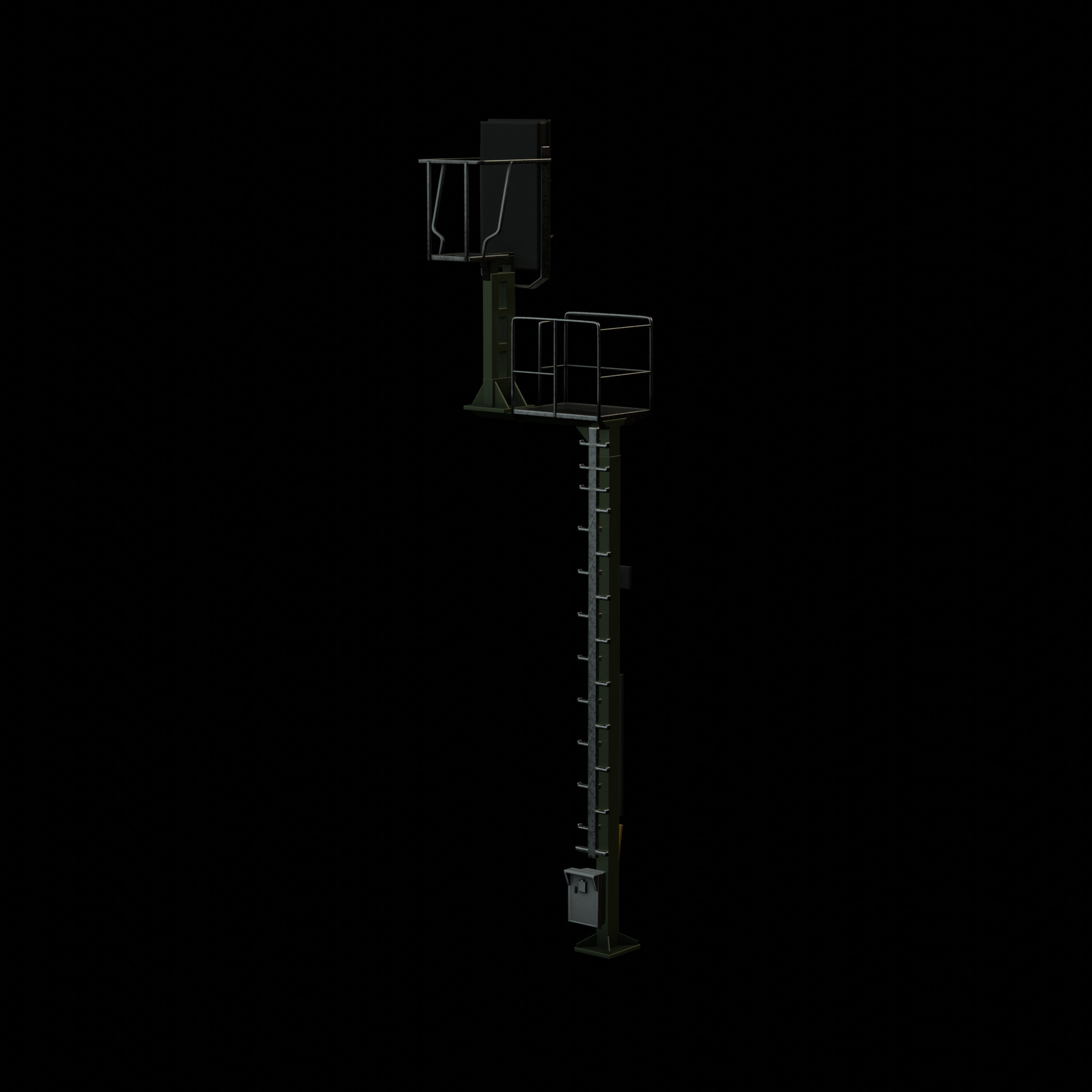 KS Railway Signal Post 7000mm Version-9 Low-poly 3D model_36