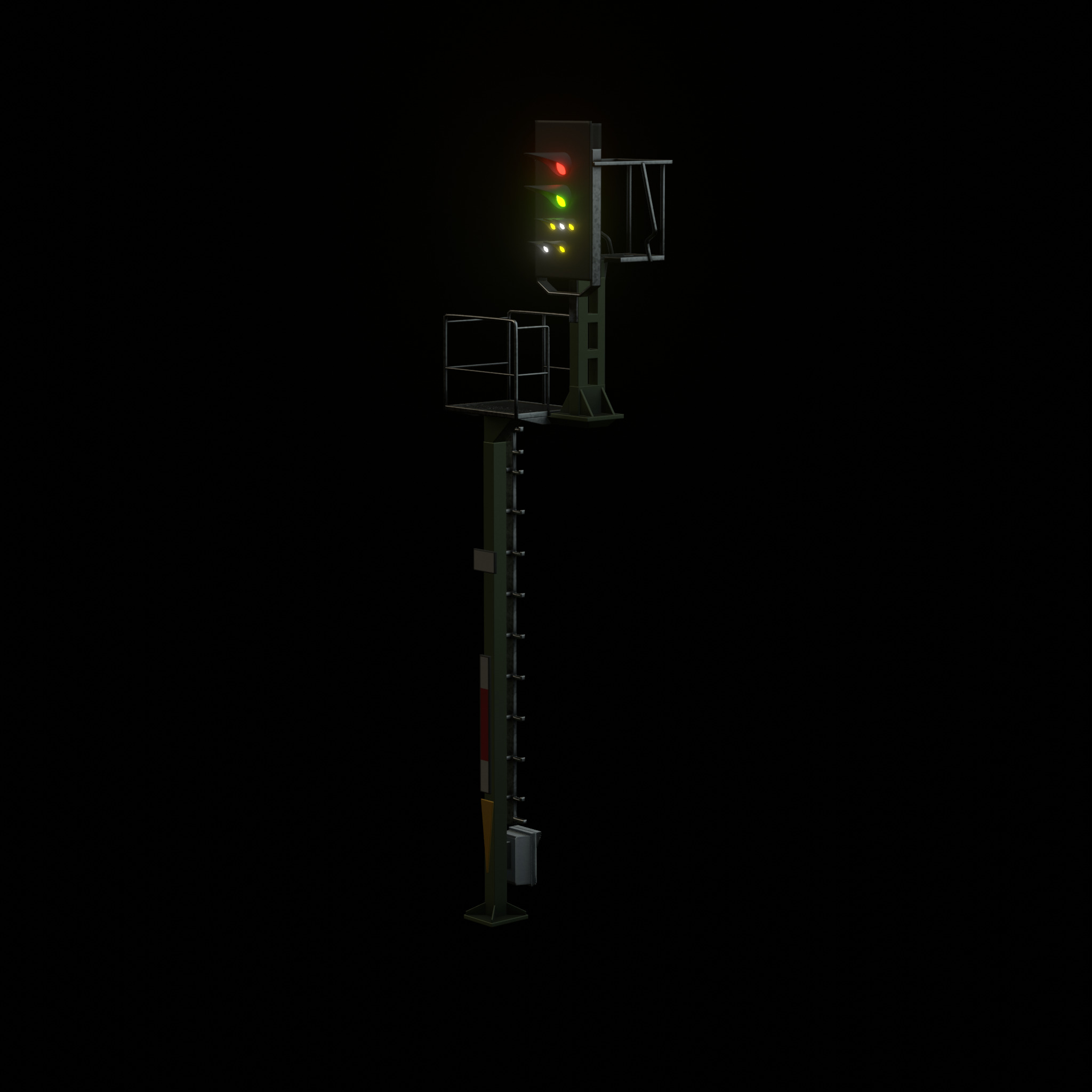 KS Railway Signal Post 7000mm Version-9 Low-poly 3D model_53
