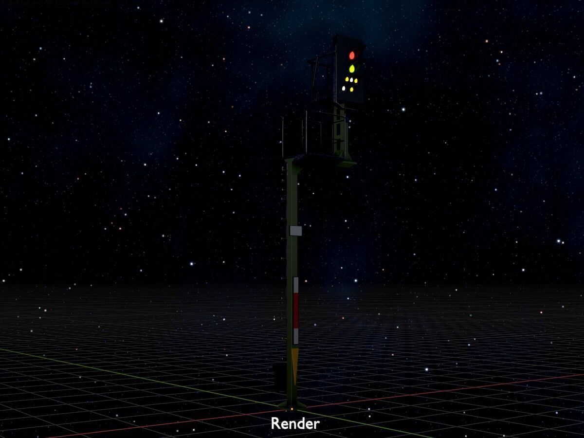 KS Railway Signal Post 7000mm Version-9 Low-poly 3D model_20