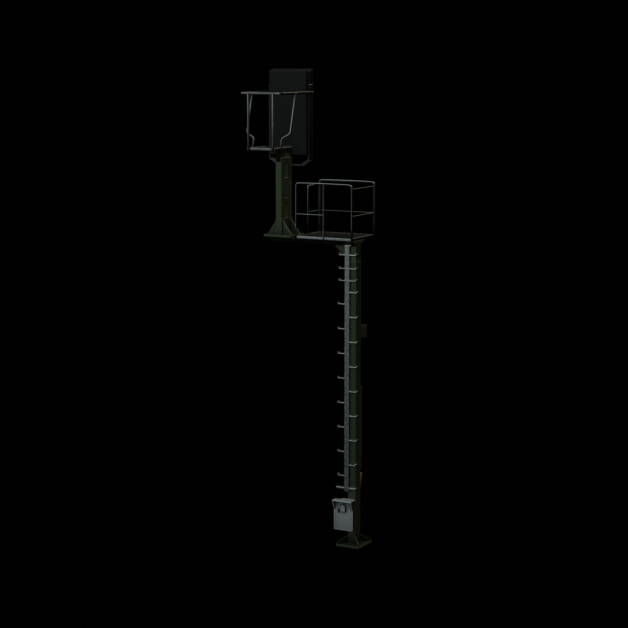 KS Railway Signal Post 7000mm Version-9 Low-poly 3D model_35