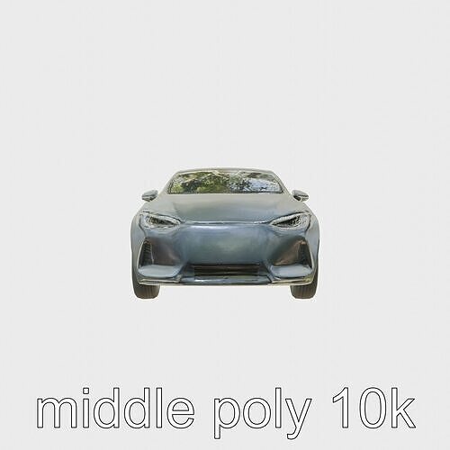 EcoFriendly Urban Sedan Matte Graphite Aerodynamic Design Low-poly 3D model