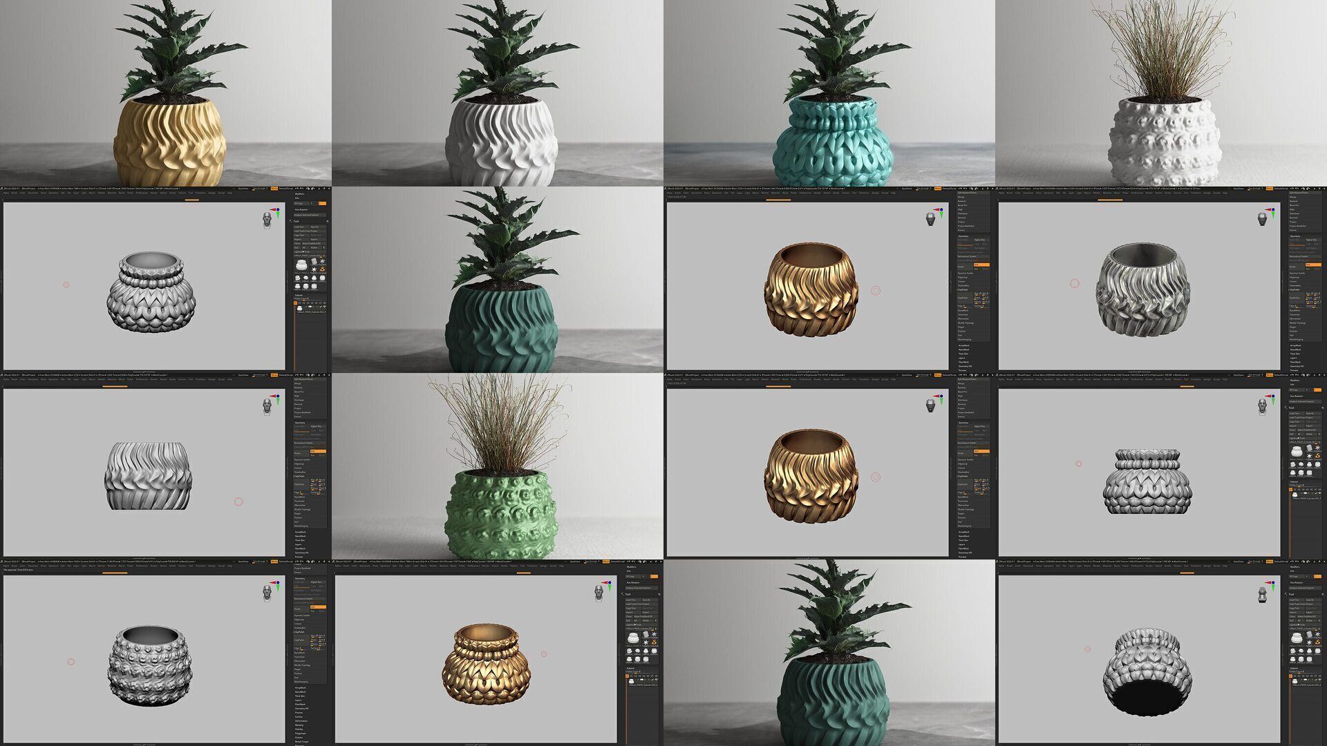 20 vase pot 3d print pack collection _1