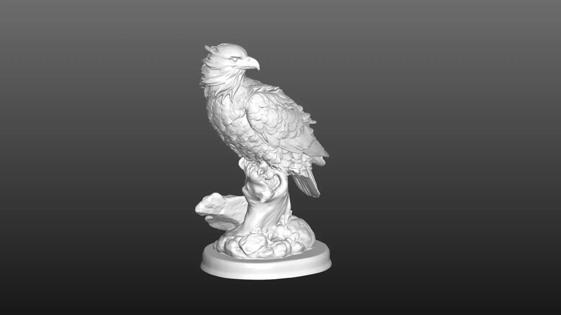 eagle sculpture 3D model_0