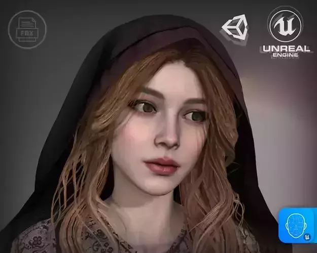 Fantasy Lady Low-poly 3D model