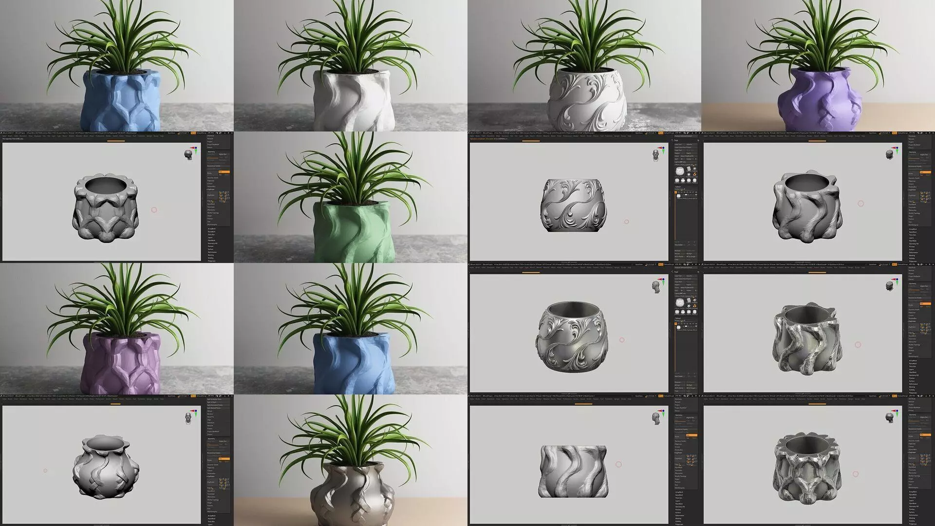 20 vase pot 3d print pack collection _0