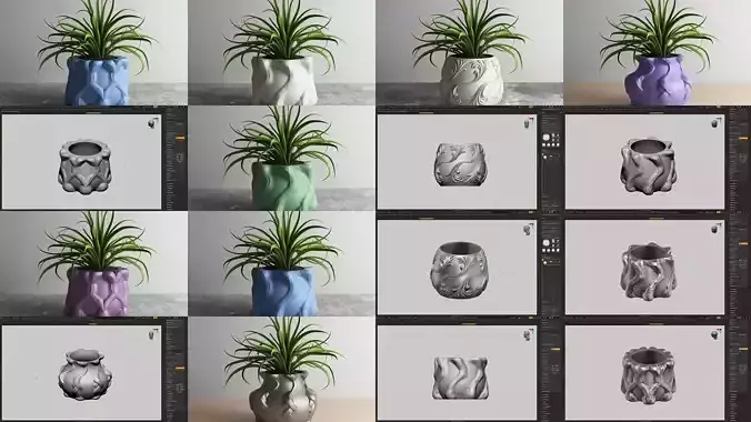 20 vase pot 3d print pack collection 
