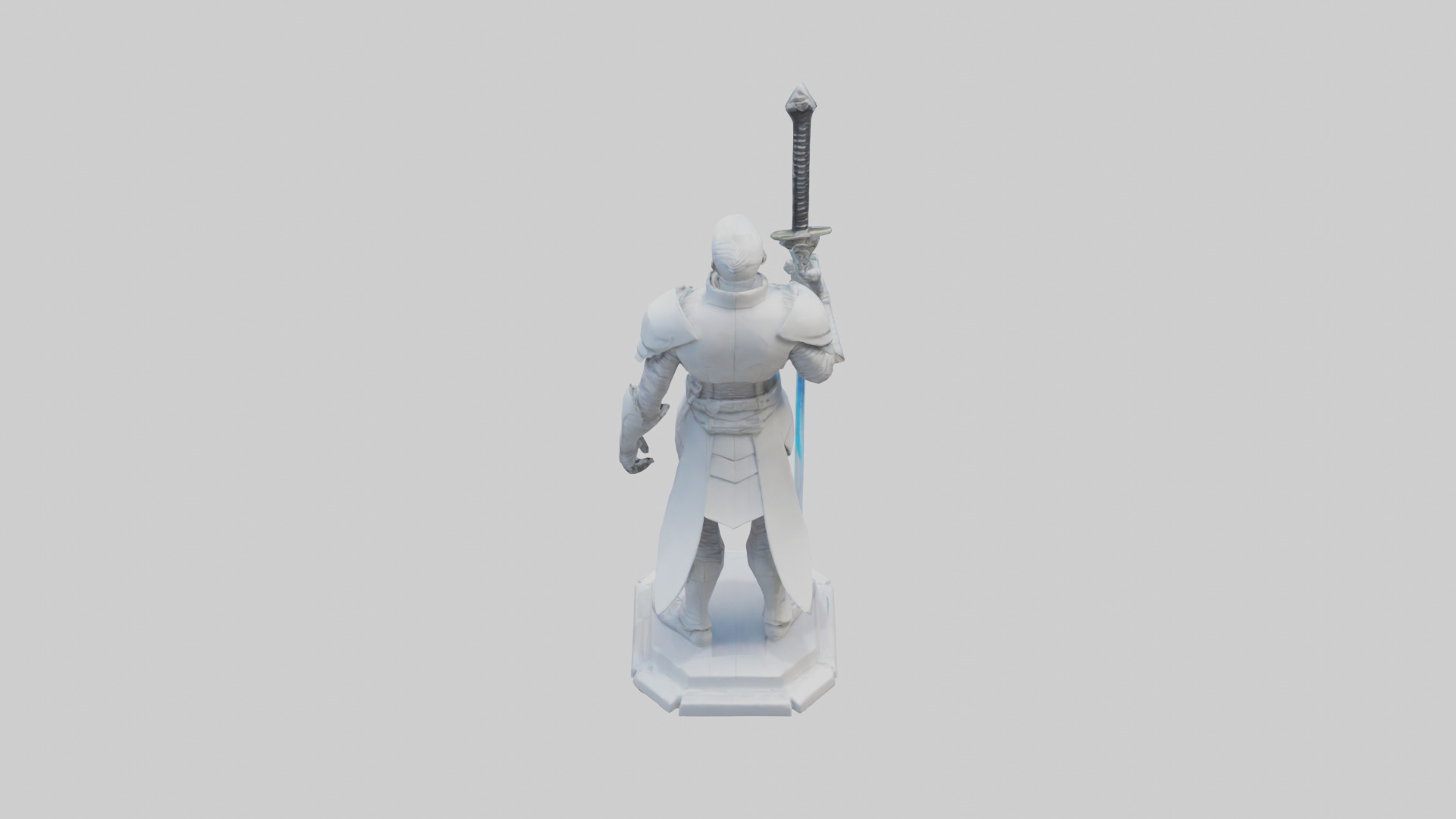 Futuristic Swordsman statue model 3D model_15