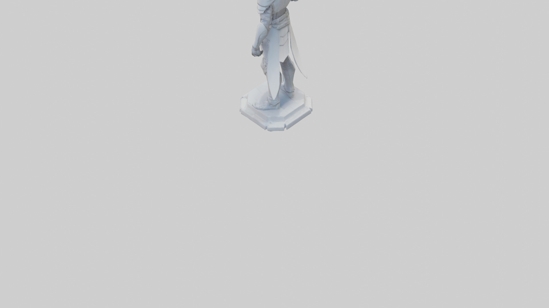 Futuristic Swordsman statue model 3D model_3