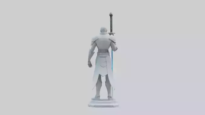 Futuristic Swordsman statue model
