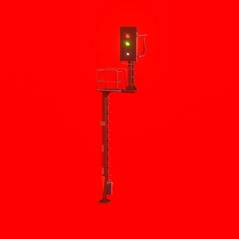KS Railway Signal Post 7000mm Version-10 Low-poly 3D model_51