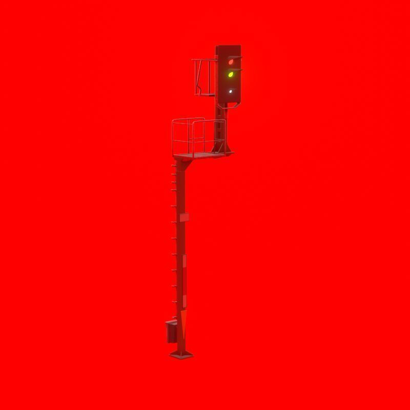 KS Railway Signal Post 7000mm Version-10 Low-poly 3D model_47