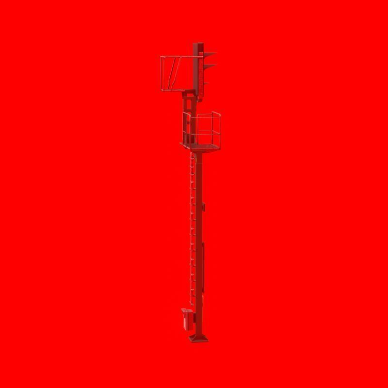 KS Railway Signal Post 7000mm Version-10 Low-poly 3D model_40